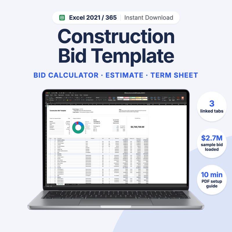 Poposal Examples Construction Bid Template - Etsy