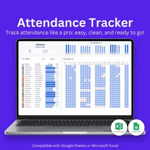 Tracker presenze 2025 / Presenze studenti / Presenze dipendenti / Fogli Google / Modello Excel / Tracker lavoro / Presenze volontari
