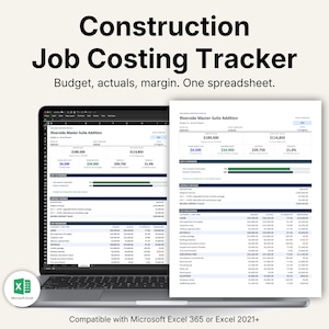 Construction Job Costing Excel Template for Contractors | Budget vs Actual Tracker with Profit Dashboard