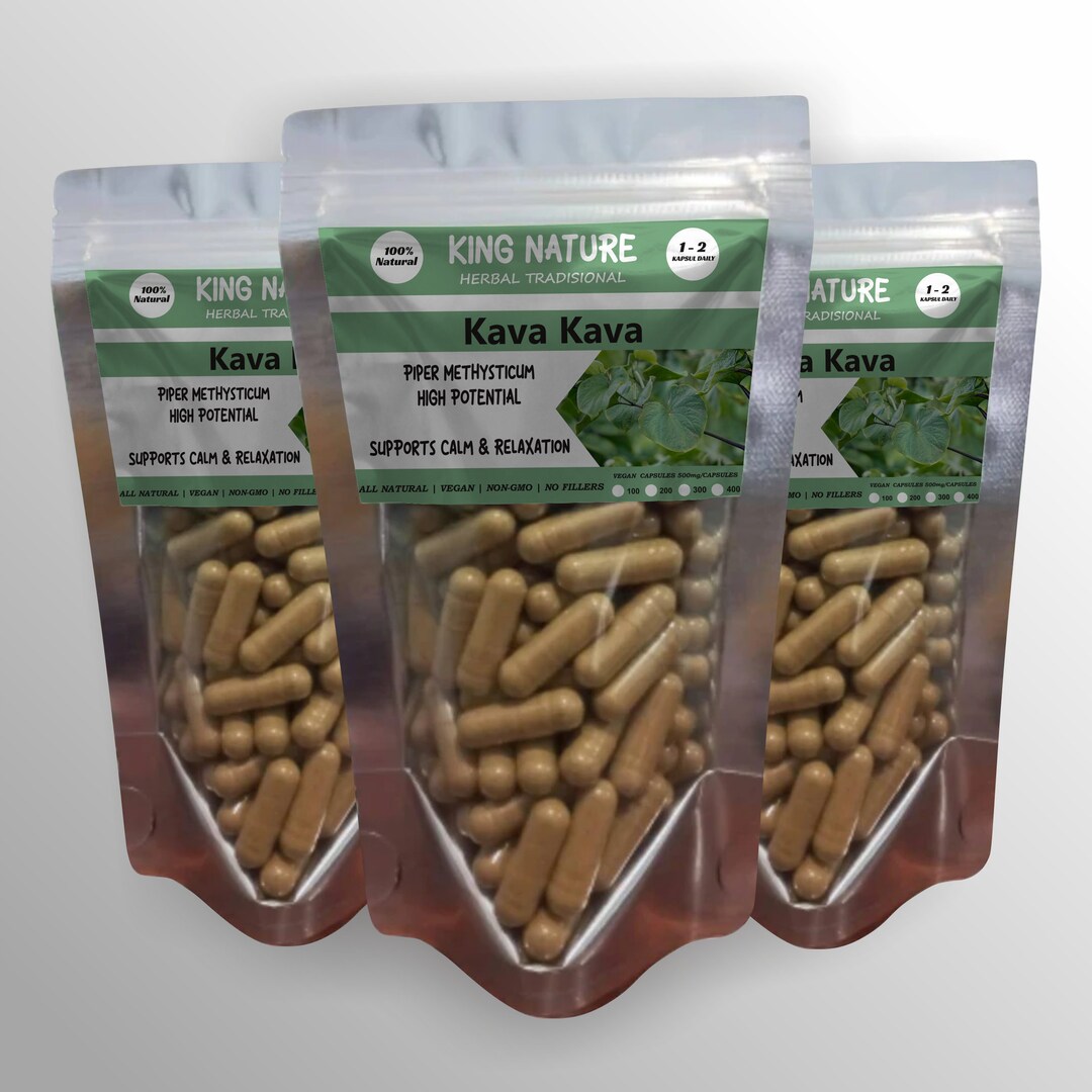 Pure Kava Kava Capsules Natural Extract Piper Methysticum Etsy