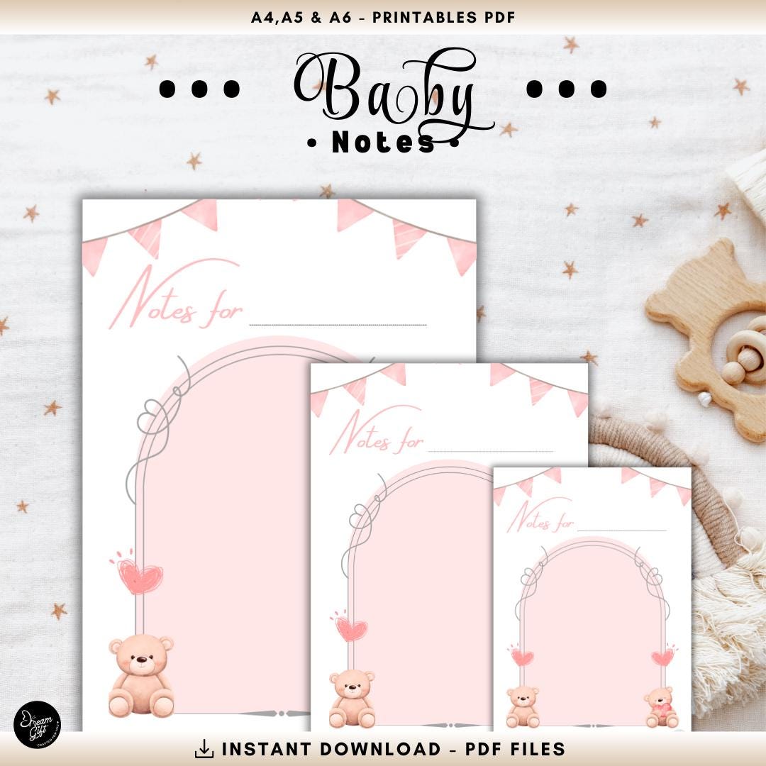 Baby Girl Notes - A4 Printable - Etsy