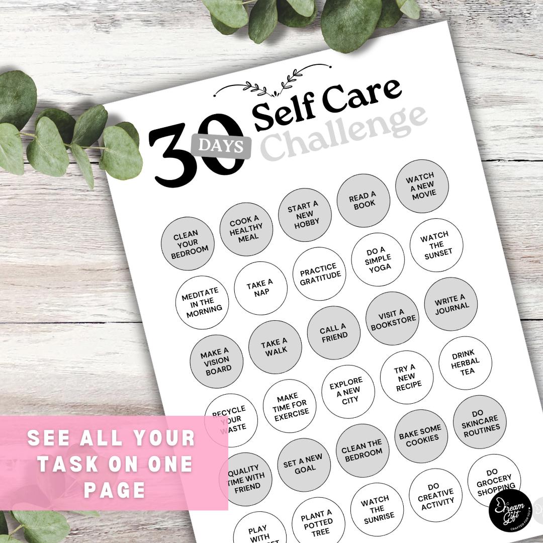 Self-care 30 Days Challenge: Minimalist Planner - Etsy