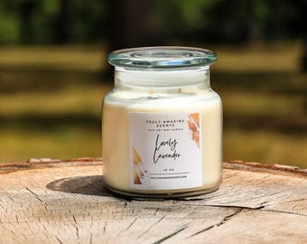 Lavender Soy Wax Candle, Aromatherapy Scent, Calming Candle