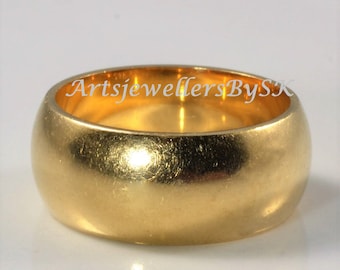 Gold Cigar Minimalist Band Ring 14k Gold Band Ring Wide Band Gold Filled Band Ring Cigar Band Ring For Women Man Cigar Band Ring Silver