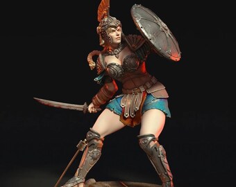 3d Hanmade, figura de gladiadora griega 8inc