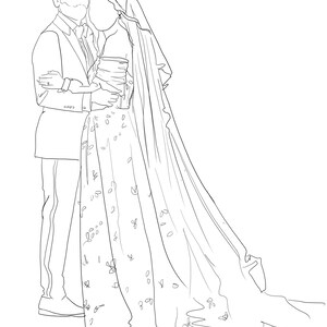 Dibujo de línea personalizado a partir de una foto, arte de línea minimalista, dibujo de línea personalizado, retrato digital de mejor amigo, regalo de boda personalizado