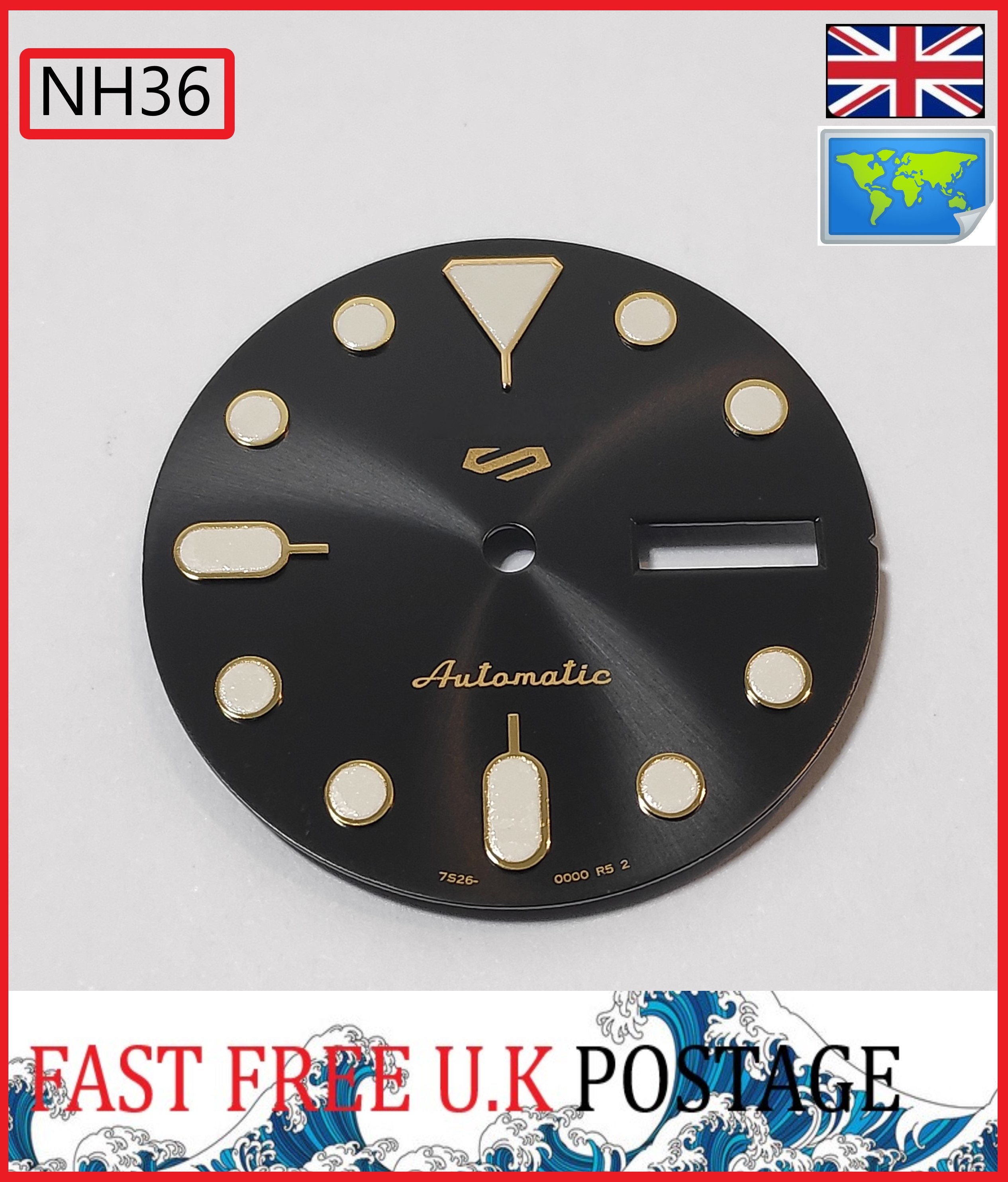 NH36 Movement Seiko 5 SPORT Dial 28.5 SRPD76 BLACK GOLD