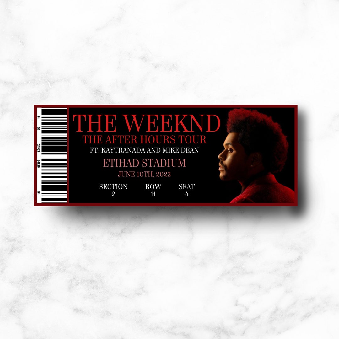 The Weeknd After Hours Tour Digital Souvenir Ticket TEMPLATE Etsy Australia