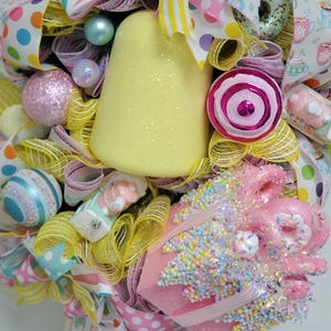 Wreath Candyland front wreath door,  wreath Wreath Candyland candyland wreath Front Door decor Sweet shop Candy gum drops Theme handmade.