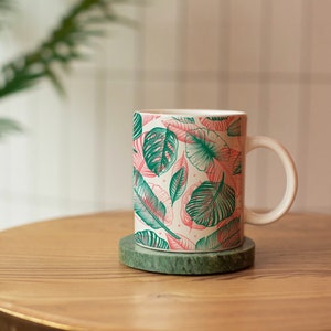 Monstera Leaf palm mug 11 oz personalized gift