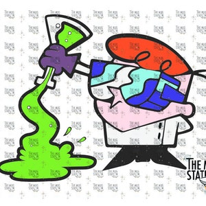 Digital Dexter es Laboratory SVG mit grünem Flüssigkeitsvektor, PNG 90er Jahre Cartoon Network SVG Bundle - PNG Digitale Datei - zum Drucken