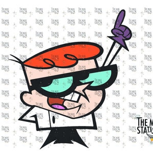 Dexter es Laboratory SVG - Dexter es Laboratory - Digitale Datei - Druckfertig - 90er Jahre Cartoon Network - Dee Dee Powerpuff Dexter mit Notiz
