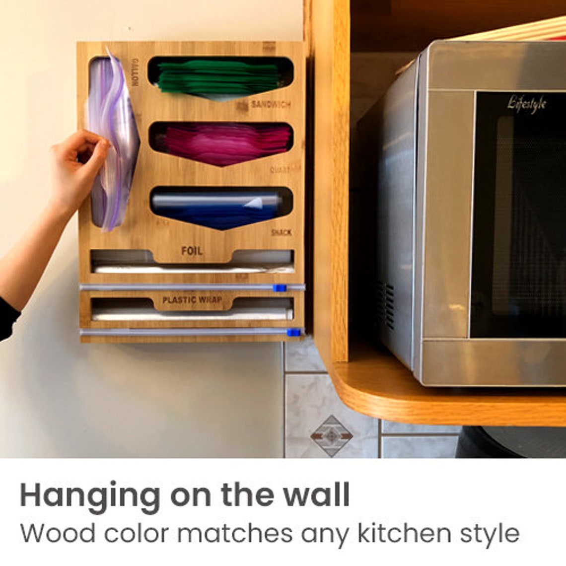 Ziplock Bag Storage Organizer 6 in 1 Wrap Dispenser With Etsy