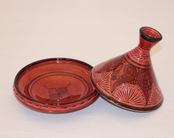 Handmade pottery Moroccan tagine - pottery plates - ceramic art - pottery home decor - unique pottery
