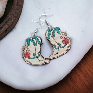COWBOY BOOT | Dangle Earrings - Western earring, cowboy earring, cowgirl earring, cowboy boot, cowboy boot earring, boot earrings, rodeo