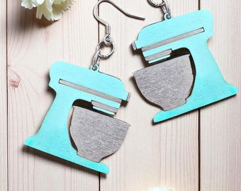 STAND MIXER | Dangle Earrings - cooking, baking, kitchen, stand mixer, earrings, cake, cookies, bread, sourdough, cooking