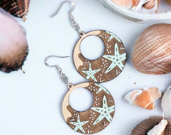 STELLA MARINA / Orecchini pendenti - orecchini da spiaggia, orecchini da oceano, stelle marine, regalo a forma di stella marina, orecchini a forma di stella marina, stella marina, regalo a forma di stella marina