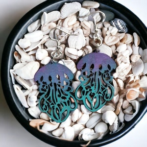 OMBRE JELLYFISH | Dangle Earrings - ocean earrings, jellyfish earrings, ocean, beach gift, marine enthusiasts