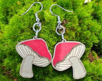 MUSHROOM | Dangle Earrings - nature earrings, mushroom earrings, fungi earrings, morel earrings, morel, mushroom, natural earrings