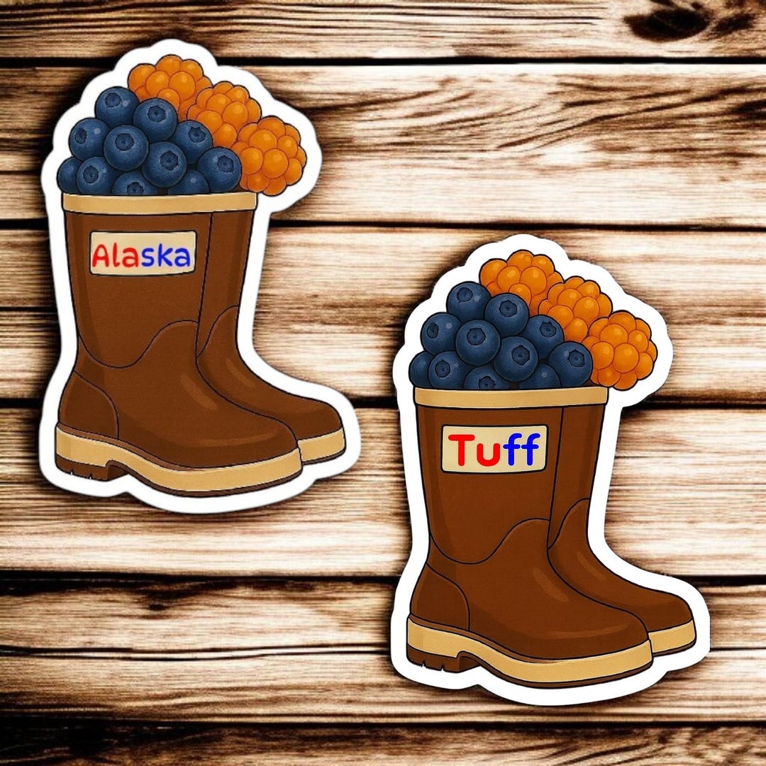 ALASKA BERRY BOOT | Vinyl Sticker Xtra Tuff, Rubber Boot, Flounder ...