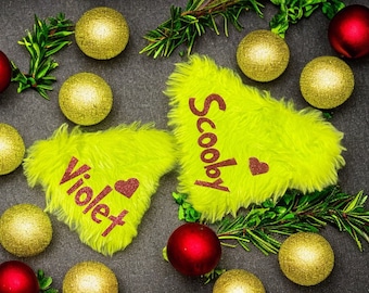 Grinch pet bandana, grinch dog accessory, green fur dog bandana, over the collar bandana, Christmas dog bandana, dog bandana, pet bandana