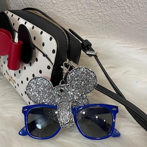 Mickey Minne Ear Holder, Sunglasses Holder, Hat Holder, Mouse Head Keychain, Disney Keychain