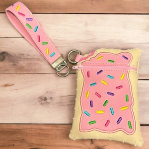 Pink toaster pastry zipper bag