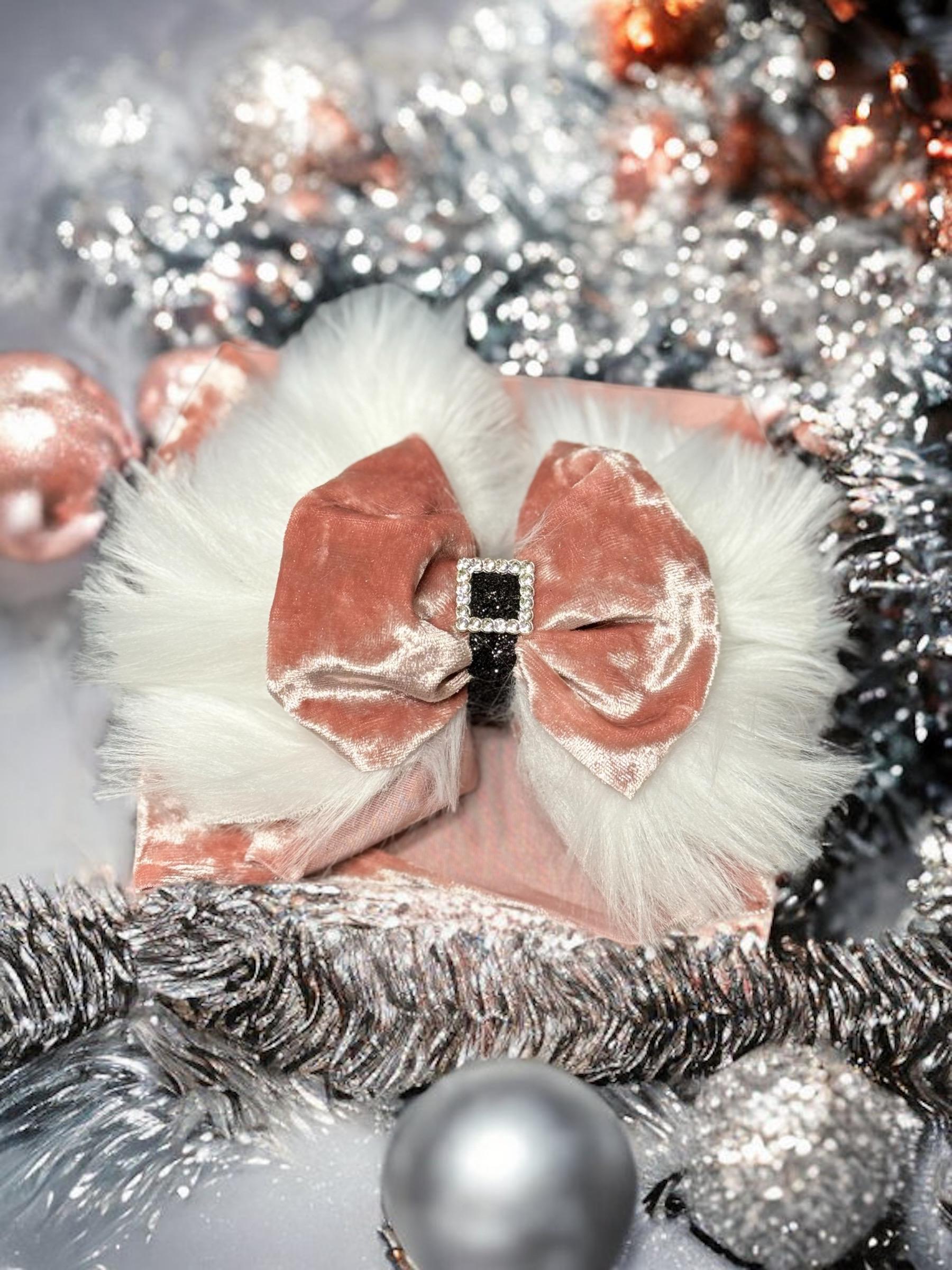 Santa Claus Hair Bow, Santa Claus piggies, fabric Christmas hair bow, Santa Claus bow, Christmas headwrap bow, Christmas piggie bows,