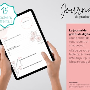 Journal de gratitude digital en français | Duplicable chaque jour | À imprimer | Journal de réflexion numérique | Goodnotes | iPad