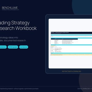 Trading Strategy Research Workbook | Backtesting Journal, Risk Tracker & Out-of-Sample Validation Template