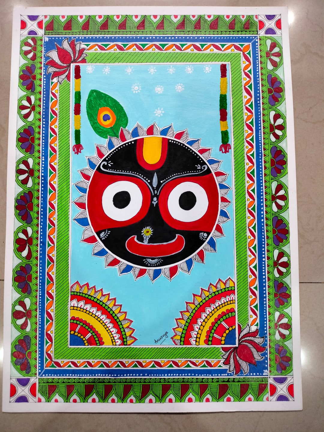 Madhubani Sri Jagannath Painting Lord Jagannath Etsy