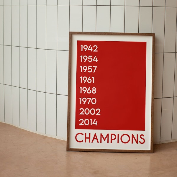 Ohio State Football Championships Minimalist Printable Art, Instant Download