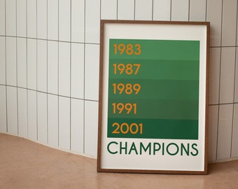 Miami voetbalkampioenschappen minimalistische afdrukbare kunst, direct downloaden