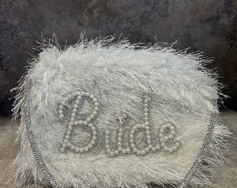 Bride Bag / White Crossbody Bag / Honeymoon Bag / Wedding Day / Hen Party / Wifey Bag / Miss to Mrs / Engagement Party / Fluffy Bag / Bride