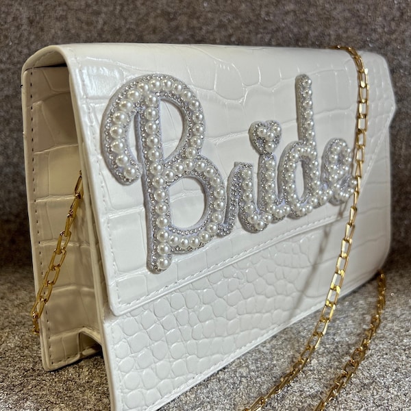 Bride Bag / White Crossbody Bag / Honeymoon Bag / Wedding Day / Hen Party / Wifey Bag / Miss to Mrs / Engagement Party / Bride Bling