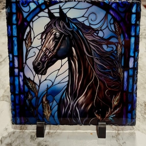 Horse Stained Glass Rock Slate