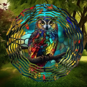 3D Owl Wind Spinner- 8 inch and 10 inch