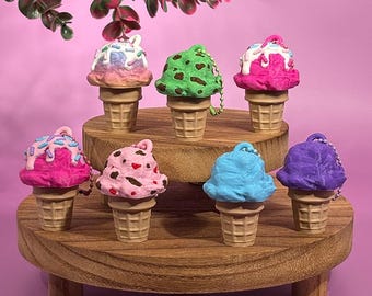 Ice Cream Cone Clicker Keychain