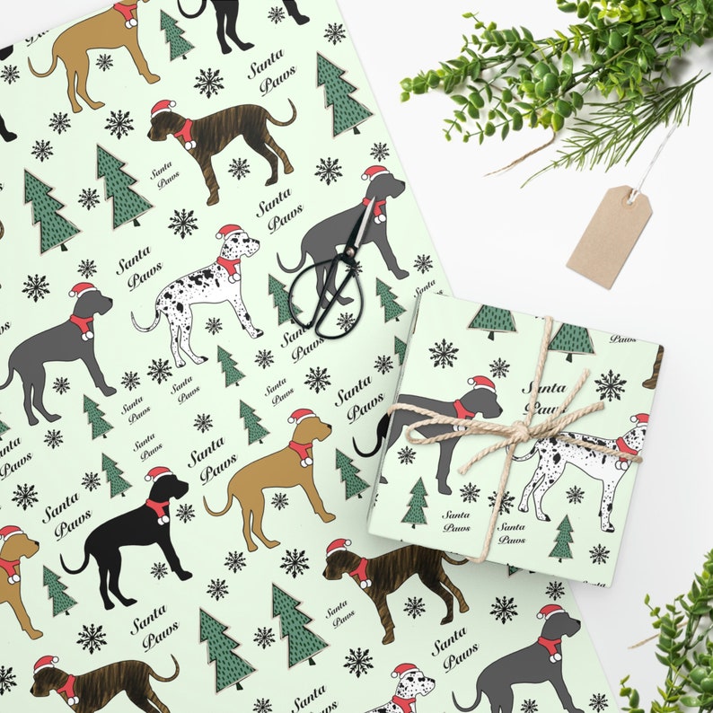 Great Dane Dog Christmas Wrapping Paper Dog Wrapping Paper Christmas