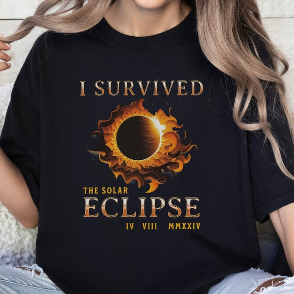 I Survived The Solar Eclipse Tee, Commemorative April 8 Event, Astronomy Enthusiast Gift