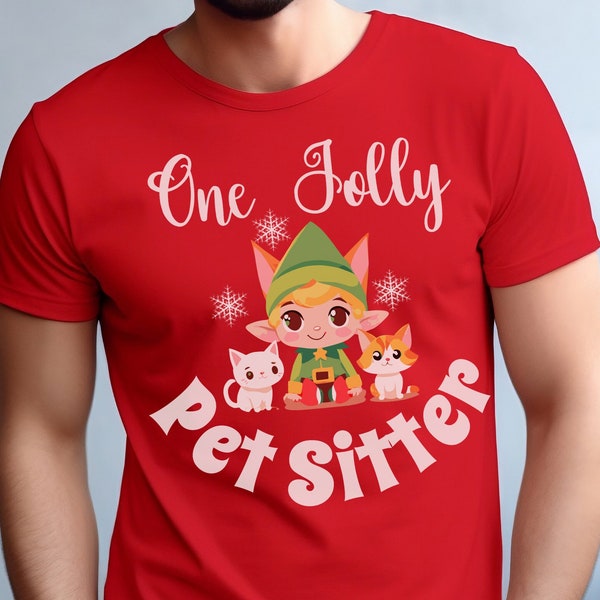 Pet Sitter T-Shirt, Christmas Pet Sitter Gift,  Christmas Gift for Dog Sitter, One Jolly Animal Lover Shirt