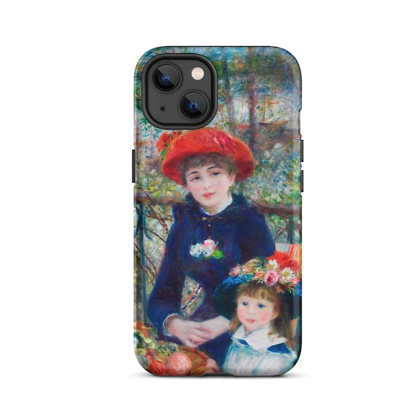 Impressionistic Art Phone Case, Renoir Two Sisters on the Terrace tough iPhone case, Renoir iPhone