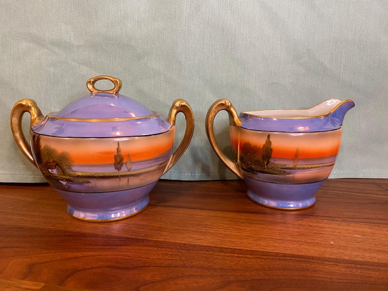 Vintage Noritake Cream and Sugar Bowls house on the Lake Etsy