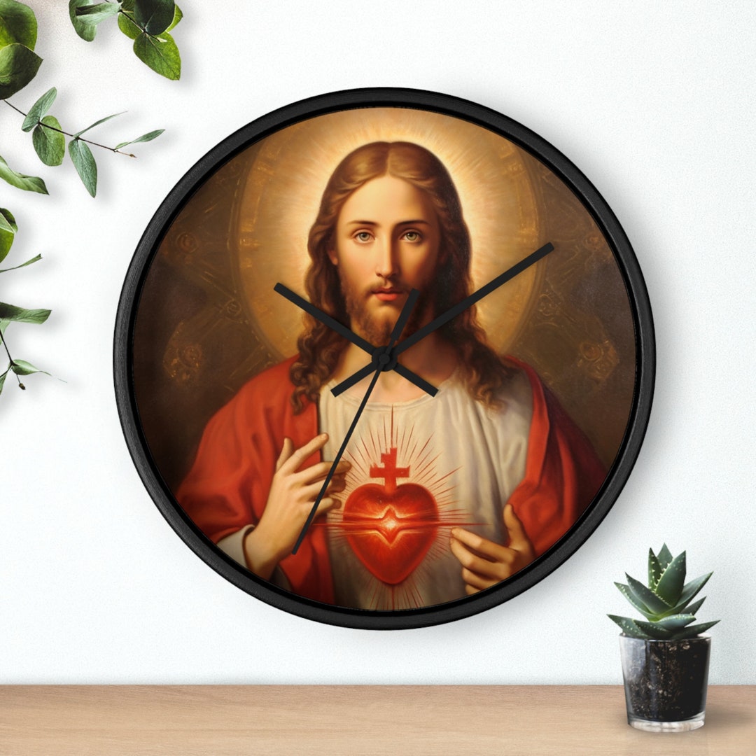 Sacred Heart of Jesus Wall Clock Devotional Timepiece for Etsy
