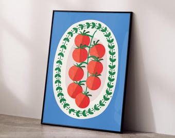 Italian Tomato Kitchen Print: Mediterranean Food Art