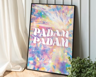 Padam Padam Print: Kylie Minogue Lyrics, Rainbow Typography Art