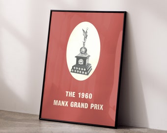 Vintage Manx TT Grand Prix 1960 Official Programme Poster - Retro Motor Bike Racing Memorabilia - Collectible Wall Art, Nostalgic Decor