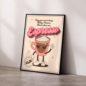 Sabrina Carpenter DESCARGA DIGITAL Impresión de póster estilo años 70 de café/espresso/arte de pared retro/decoración inspirada en la música/regalo perfecto/boho