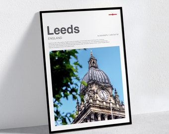 Leeds England Photography Print: Minimalist Travel Poster
