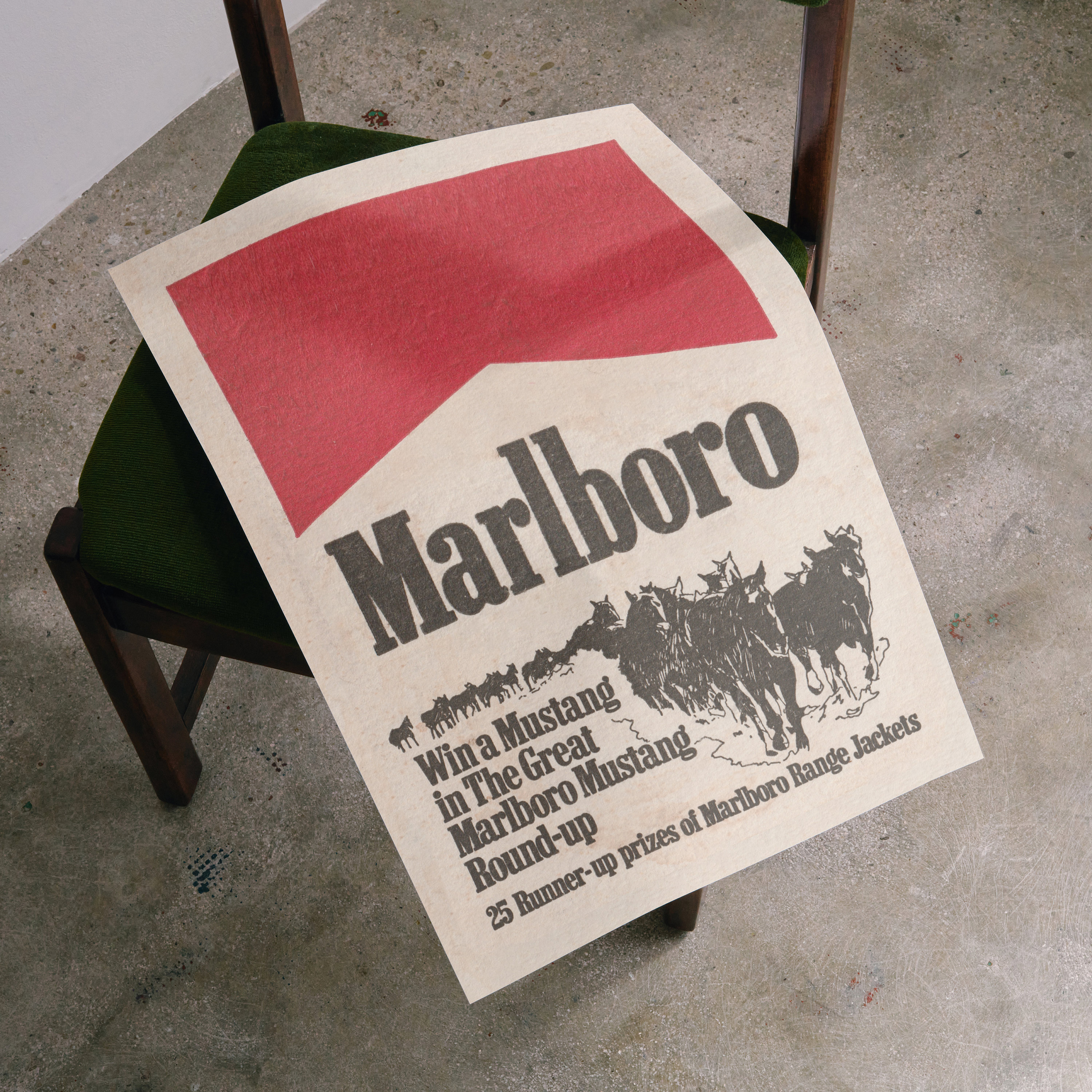 Vintage Marlboro Cigarettes Beer Mat Poster - Retro Tobacco